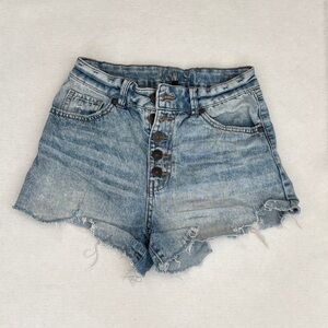 Button Fly Cutoff Jean Shorts